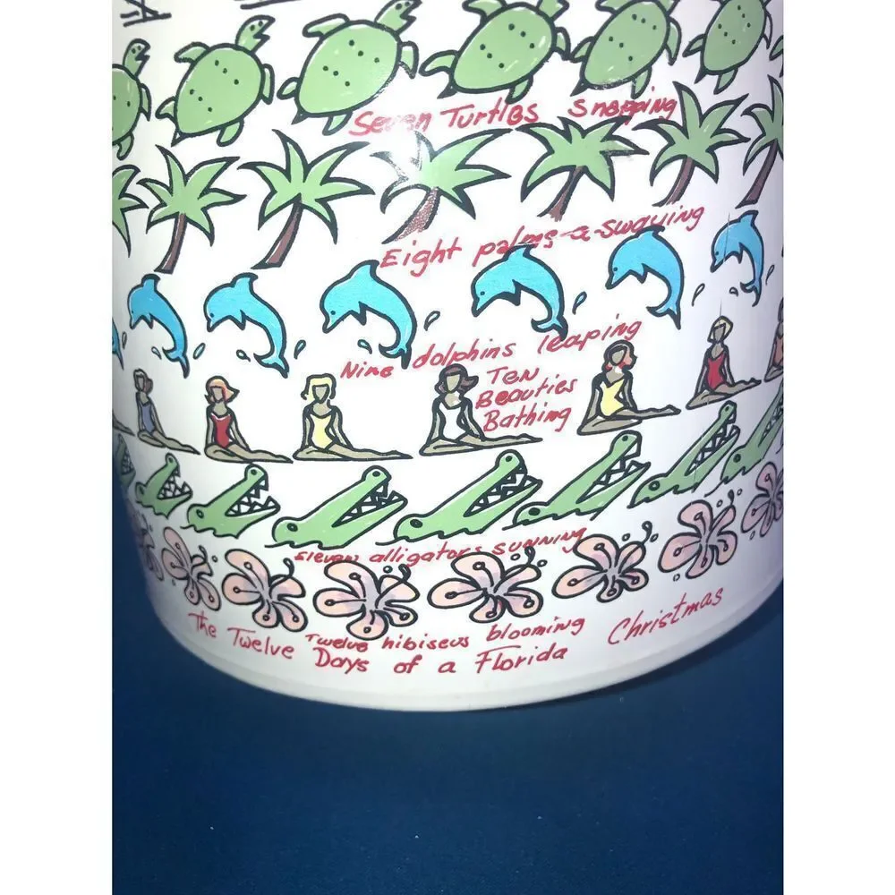 Shelton Ware Vintage The Twelve Days Of A Florida Christmas Ice Bucket.